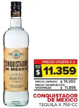 Carrefour Maxi Conquistador de mexico tequila oferta