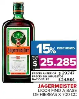 Carrefour Maxi Jagermeister licor fino a base de hierbas oferta
