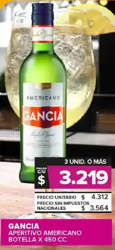 Carrefour Maxi Gancia aperitivo americano botella oferta