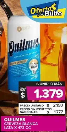 Carrefour Maxi Quilmes cerveza blanca lata oferta