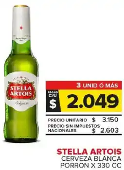 Carrefour Maxi Stella artois cerveza blanca porron oferta
