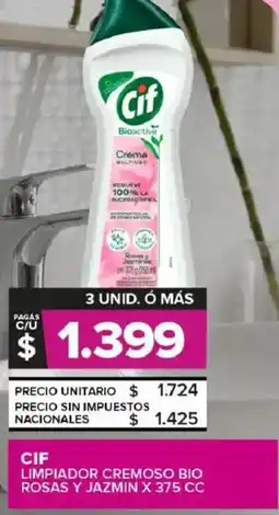 Carrefour Maxi Cif limpiador cremoso bio rosas y jazmin oferta