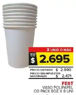 Carrefour Maxi Fest vaso polipapel co pack oferta