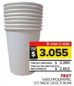 Carrefour Maxi Fest vaso polipapel co pack oferta