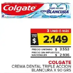 Carrefour Maxi Colgate crema dental triple accion blancura oferta