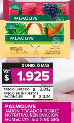 Carrefour Maxi Palmolive jabon tocador toque nutritivo/renovacion humectante oferta