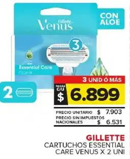 Carrefour Maxi Gillette cartuchos essential care venus oferta