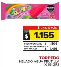 Carrefour Maxi Torpedo helado agua frutilla oferta