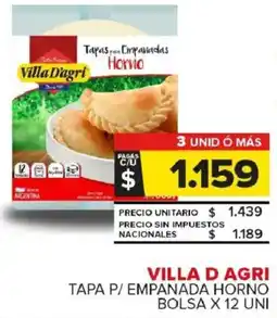 Carrefour Maxi Villa d agri tapa p/ empanada horno bolsa oferta