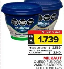 Carrefour Maxi Milkaut queso fundido varios sabores pote oferta