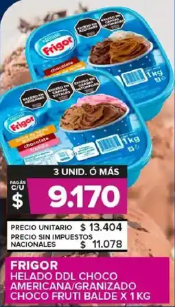 Carrefour Maxi Frigor helado ddl choco americana/granizado choco fruti balde oferta