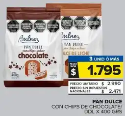 Carrefour Maxi Bulnez pan dulce con chips de chocolate/ ddl oferta