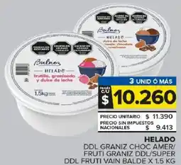Carrefour Maxi Helado ddl graniz choc amer/ fruti graniz ddl/super ddl fruti vain balde oferta