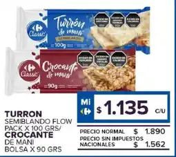 Carrefour Maxi Turron semiblando flow pack oferta