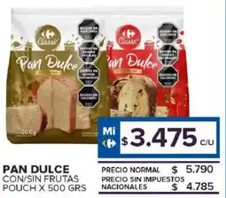 Carrefour Maxi Pan dulce con/sin frutas pouch oferta