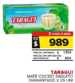 Carrefour Maxi Taragui mate cocido saquito diamantado oferta