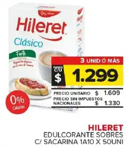Carrefour Maxi Hileret edulcorante sobres c/ sacarina 1a10 oferta