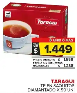 Carrefour Maxi Taragui te en saquitos diamantado oferta