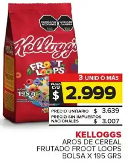 Carrefour Maxi Kellogg's aros de cereal frutado froot loops bolsa oferta
