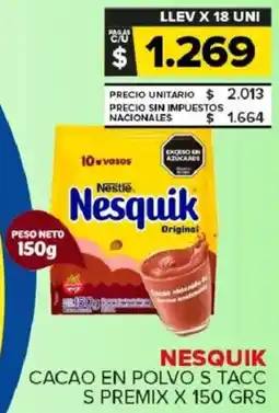 Carrefour Maxi Nesquik cacao en polvo s tacc s premix oferta