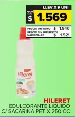 Carrefour Maxi Hileret edulcorante liquido c/ sacarina pet oferta