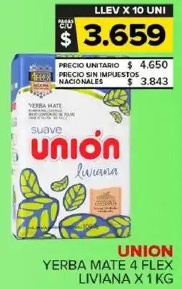Carrefour Maxi Unión yerba mate 4 flex liviana oferta