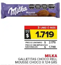 Carrefour Maxi Milka galletitas choco rell mousse choco oferta