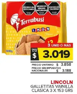 Carrefour Maxi Lincoln galletitas vainilla clasica oferta