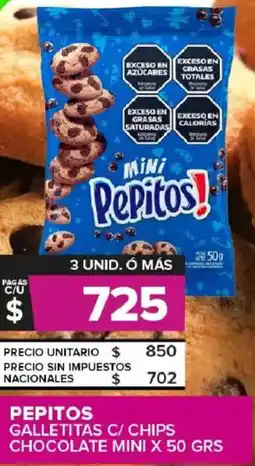 Carrefour Maxi Pepitos galletitas c/ chips chocolate mini oferta
