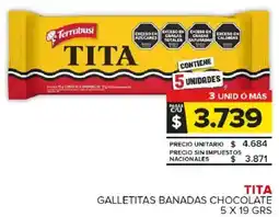 Carrefour Maxi Tita galletitas banadas chocolate oferta