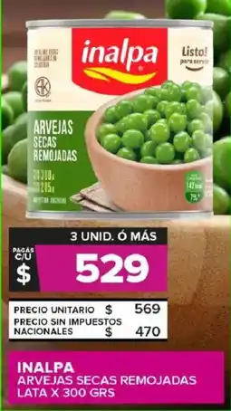 Carrefour Maxi Inalpa arvejas secas remojadas lata oferta