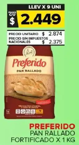 Carrefour Maxi Preferido pan rallado fortificado oferta