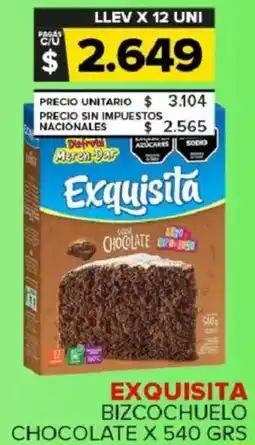 Carrefour Maxi Exquisita bizcochuelo chocolate oferta