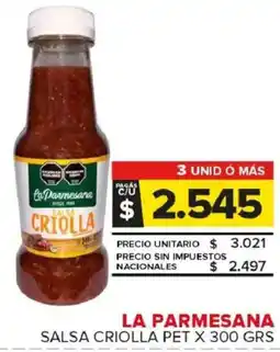 Carrefour Maxi La parmesana salsa criolla pet oferta