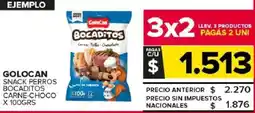 Carrefour Maxi Golocan snack perros bocaditos carne-choco oferta
