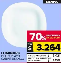 Carrefour Maxi Luminarc plato playo carine blanco oferta