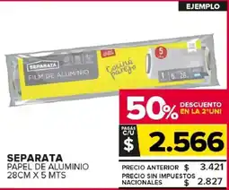 Carrefour Maxi Separata papel de aluminio oferta