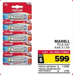 Carrefour Maxi Maxell pila AA/ AAA oferta