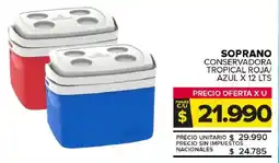 Carrefour Maxi Soprano conservadora tropical roja/ azul oferta