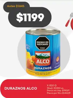 Supermercados Tadicor Alco duraznos oferta