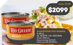 Supermercados Tadicor Río grande atún entero al aceite / al natural oferta