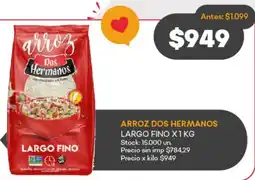 Supermercados Tadicor Arroz dos hermanos largo fino oferta