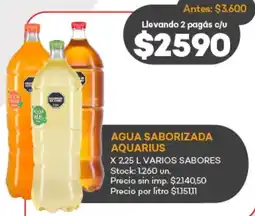 Supermercados Tadicor Agua saborizada aquarius varios sabores oferta