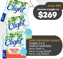 Supermercados Tadicor Jugo en polvo clight sobre oferta