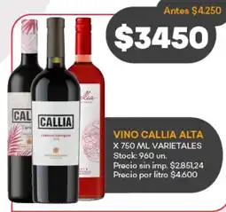 Supermercados Tadicor Callia vino alta varietales oferta