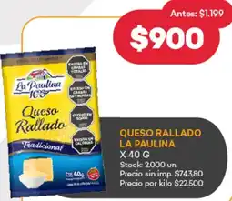 Supermercados Tadicor La paulina queso rallado oferta