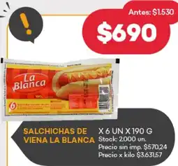Supermercados Tadicor La blanca salchichas viena la blanca oferta
