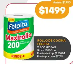 Supermercados Tadicor Felpita rollo de cocina oferta
