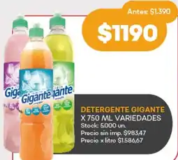 Supermercados Tadicor Gigante detergente variedades oferta