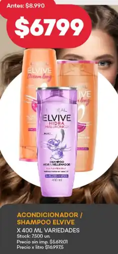 Supermercados Tadicor Elvive acondicionador / shampoo variedades oferta